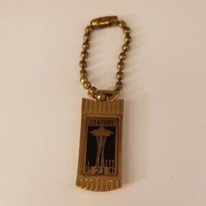 Vintage Century 21 Space Needle Seattle Keychain Keyring Advertising Ephemera